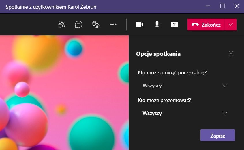 Microsoft Teams - poczekalnia