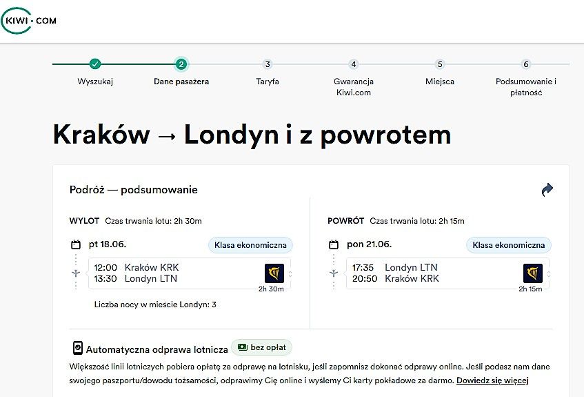wyszukiwarka tanich lotów Kiwi