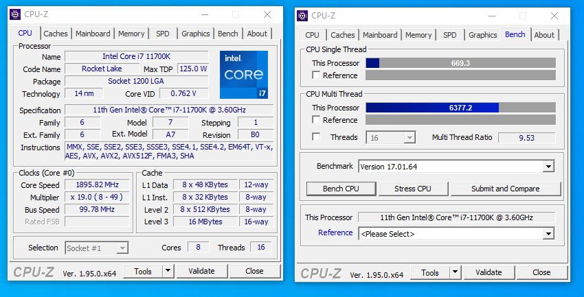 Intel Core i7-11700K - specyfikacja