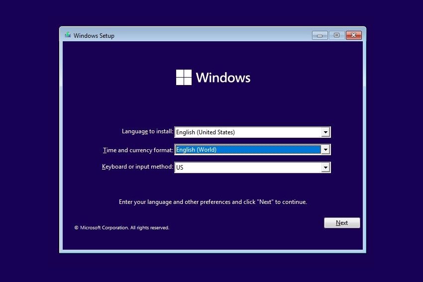 Windows 11 region