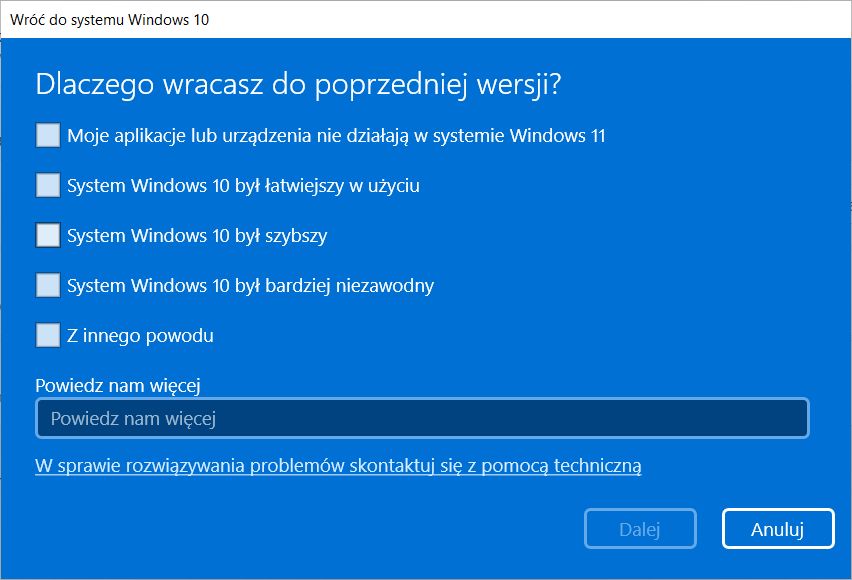 Windows 11 - powód decyzji o powrocie do Windows 10
