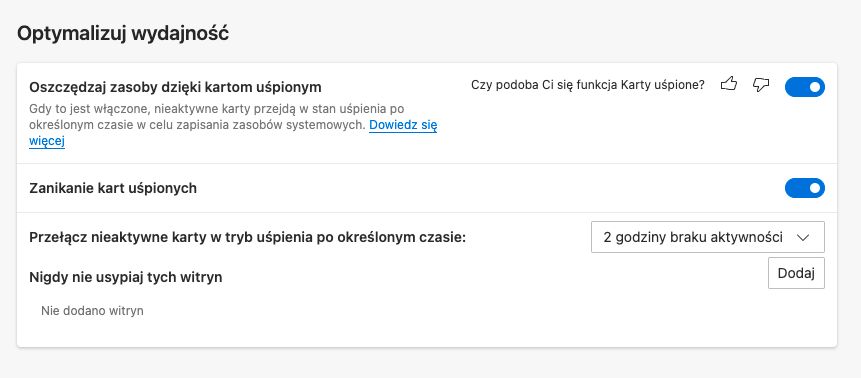 Microsoft Edge - optymalizacja wydajności