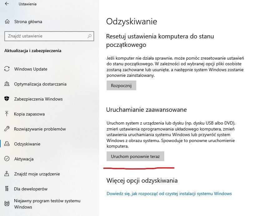 Jak przejść do zaawansowanego uruchamiania systemu