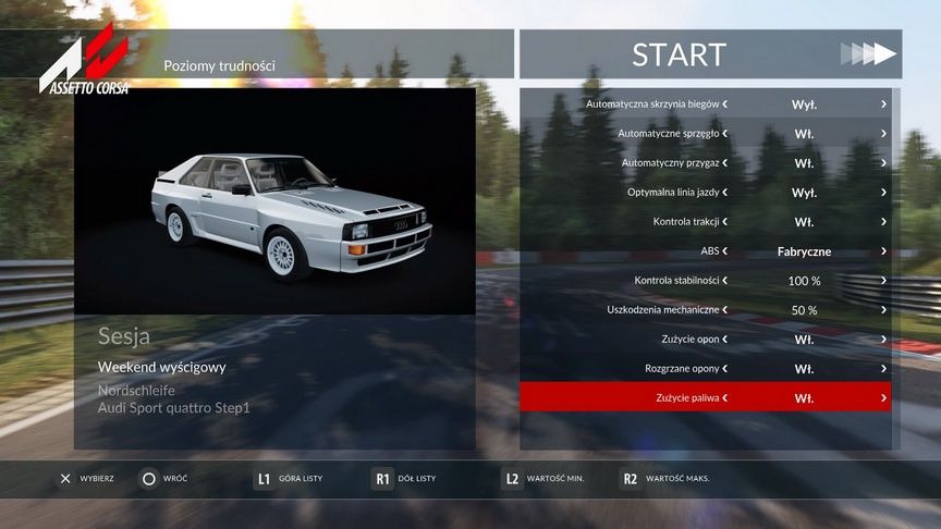 Assetto Corsa - poziomy trudności