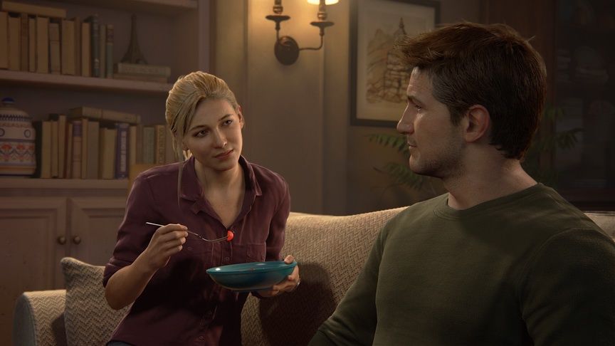 Uncharted 4 - Nathan Drake z żoną Eleną