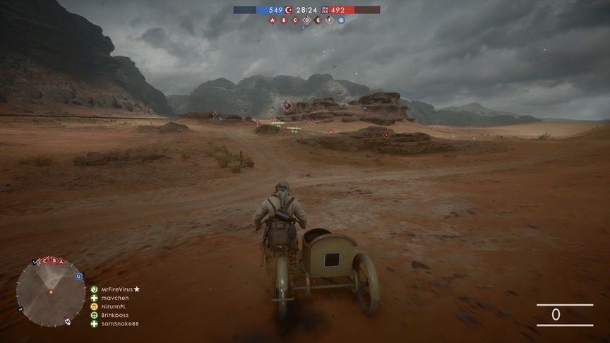 Battlefield 1 - przez pustynie na motocyklu