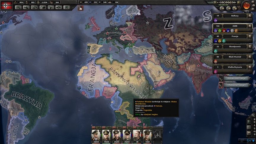Hearts of Iron IV - polityczna mapa świata