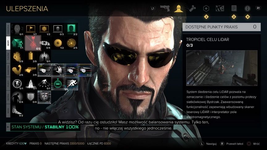 Deus Ex: Rozłam Ludzkości - system ulepszeń Adama Jensena