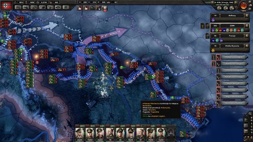Hearts of Iron IV - rozmieszczanie dywizji