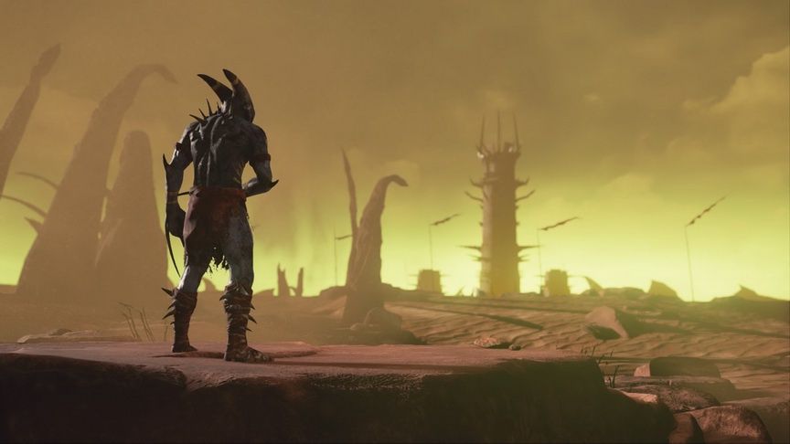 Shadow of the Beast - wieża w oddali