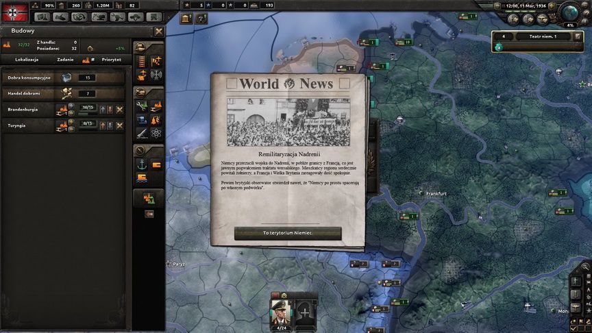 Hearts of Iron IV - remilitaryzacja Nadrenii