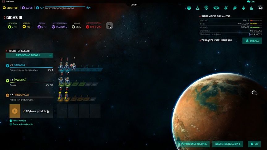 Master of Orion - widok planety