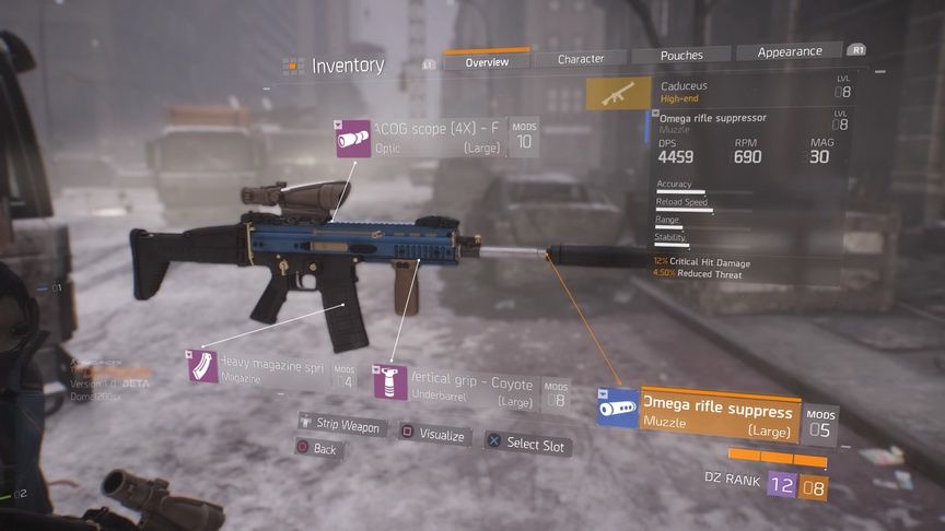 The Division beta - modyfikatory broni
