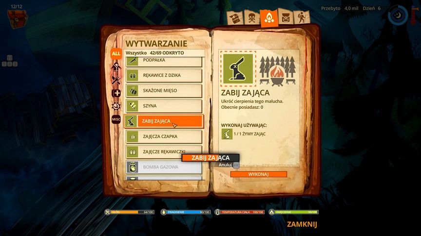 The Flame in the Flood - panel wytwarzania
