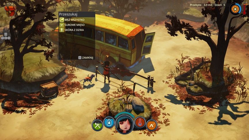 The Flame in the Flood - przeszukiwanie autobusu