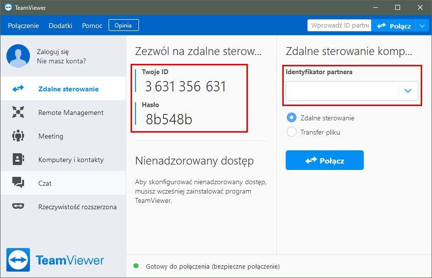 TeamViewer okno
