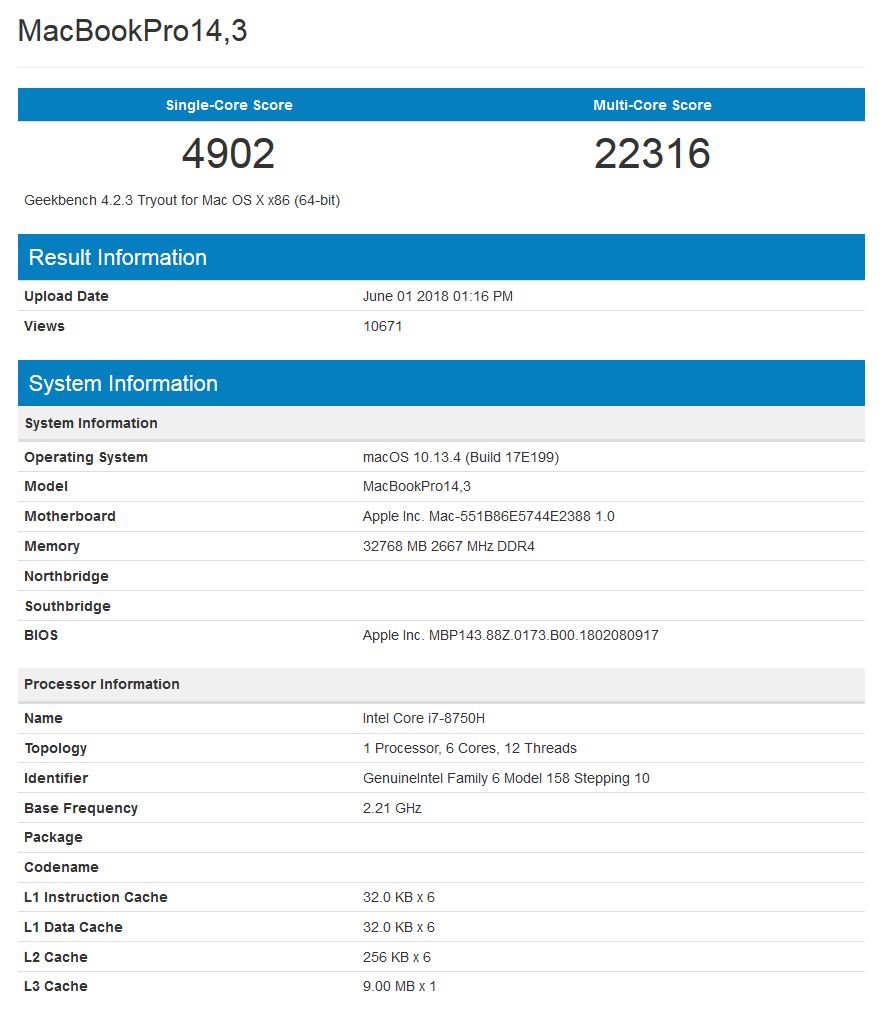 Apple MacBook - GeekBench