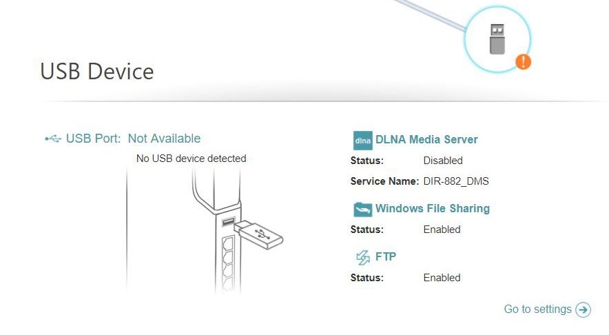 D-Link EXO AC2600 nie rozpoznał urządzenia USB