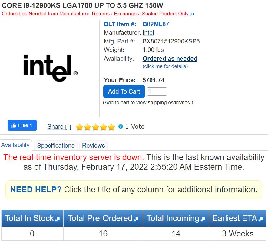 Intel Core i9-12900KS - oferta sprzedaży