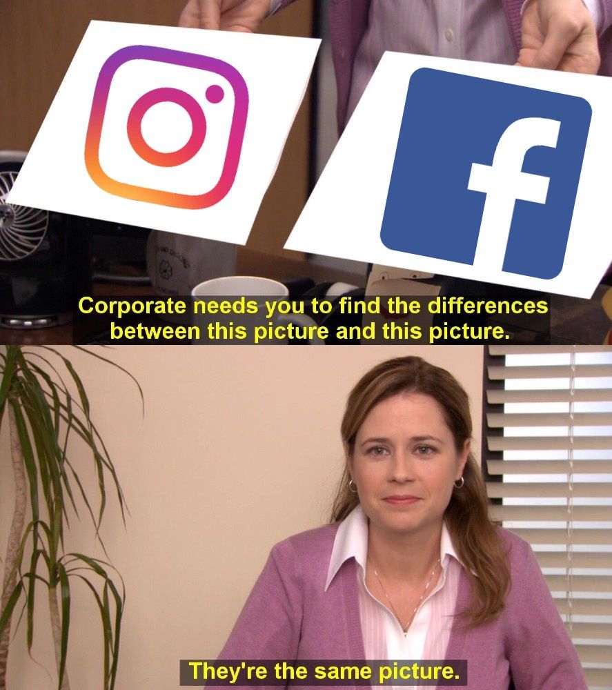 Instagram i Facebook - mem