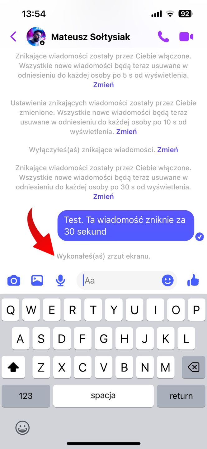 Tajne wiadomości Messenger