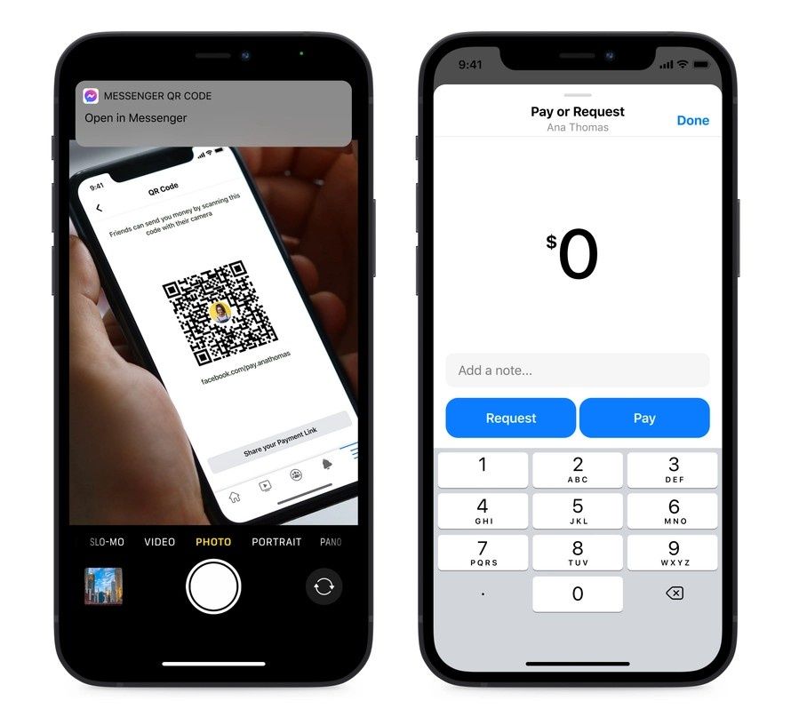 Kody QR na Messenger do płatności Facebook Pay