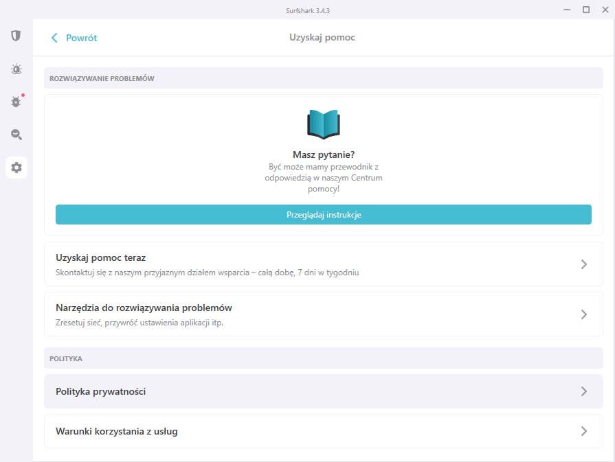 Surfshark VPN - pomoc