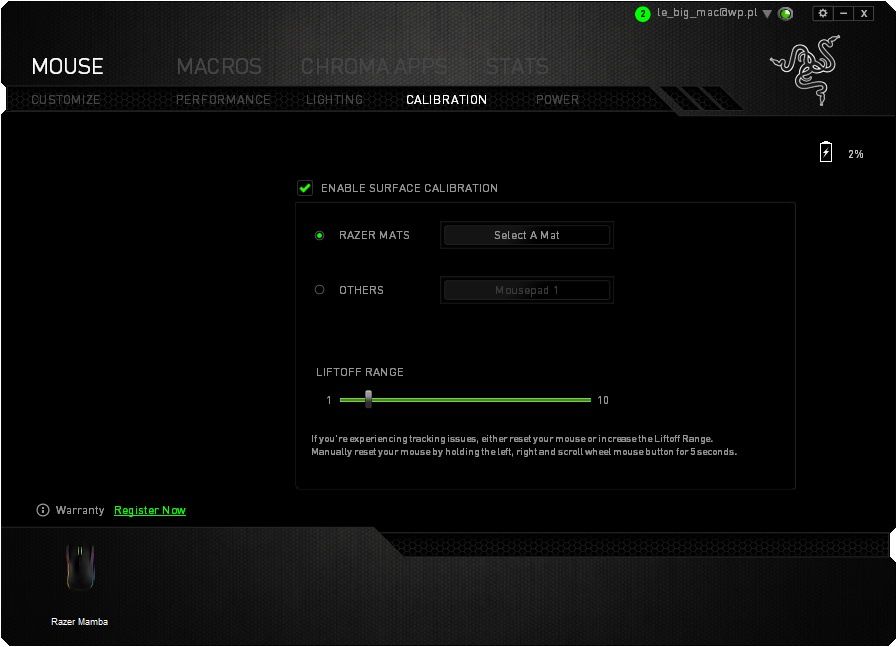 Razer Mamba Chroma - wybór podkładki