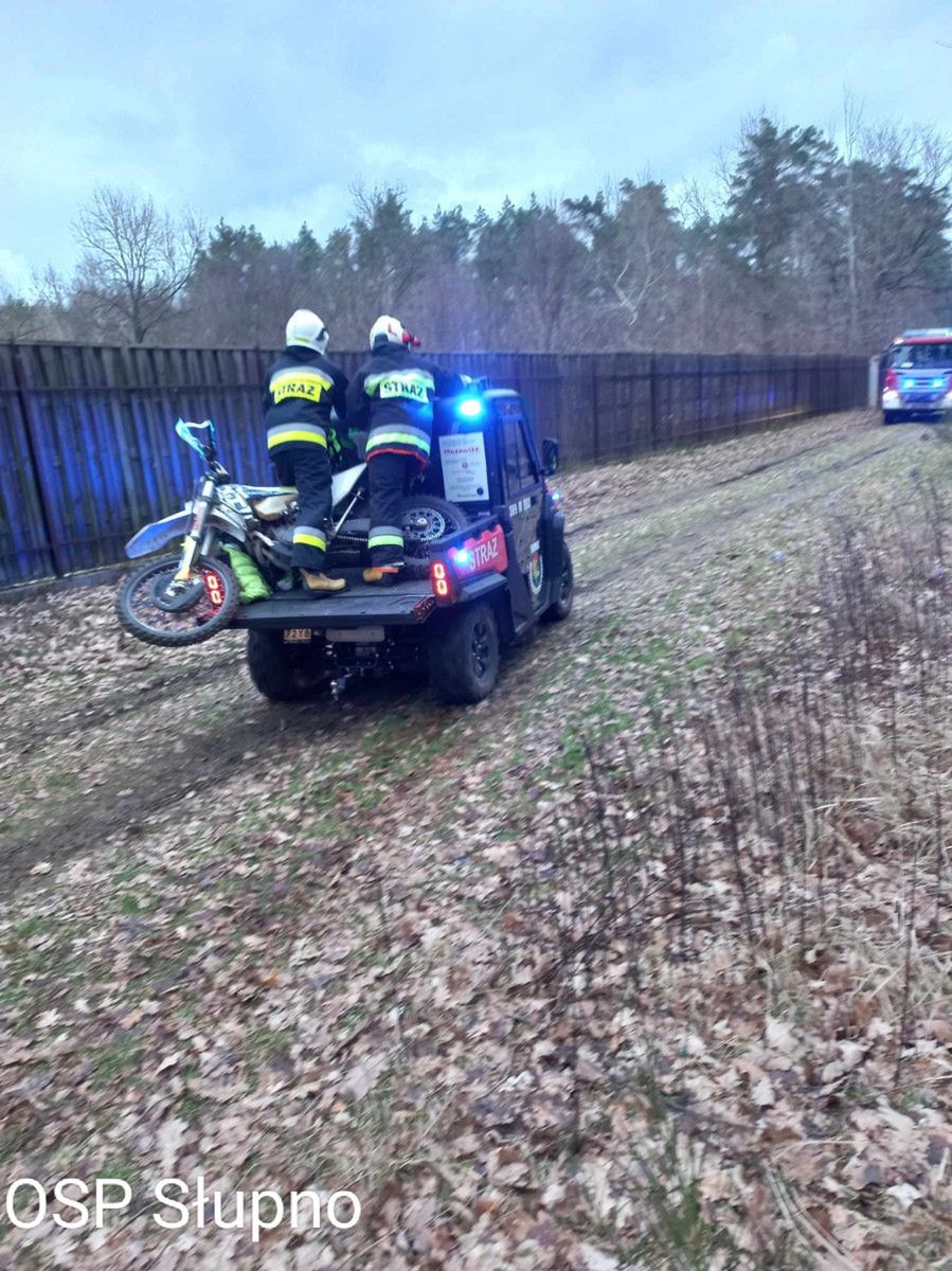Wypadek na crossie w Słupnie