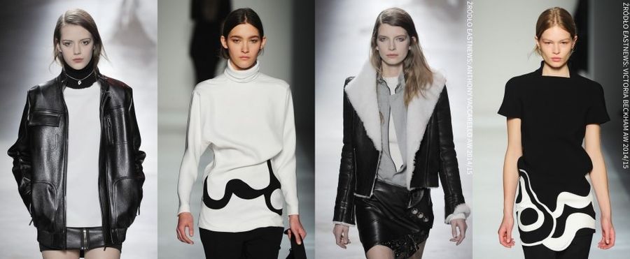 <p>Black & White to jedna z mocniejszych tendencji w tym sezonie. Na pokazach możemy zauważyć minimalistyczne stylizacje, jak również kalejdoskopowe połączenia. Giambatista Valli zaprojektował rozkloszowane sukienki i płaszcze w abstrakcyjne, biało-czarne wzory. Projektant wykorzystał w konstrukcji pudełkowe formy. W kolekcji Matthew Williamson dominują odważne wzory.</p>