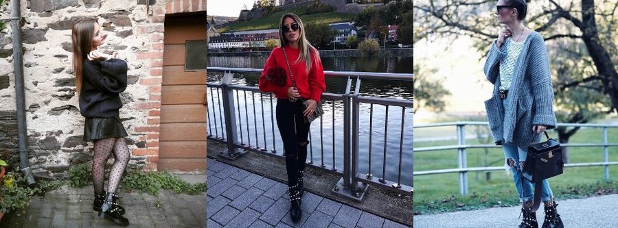 kolaż trzech zdjęć dziewczyn w botkach