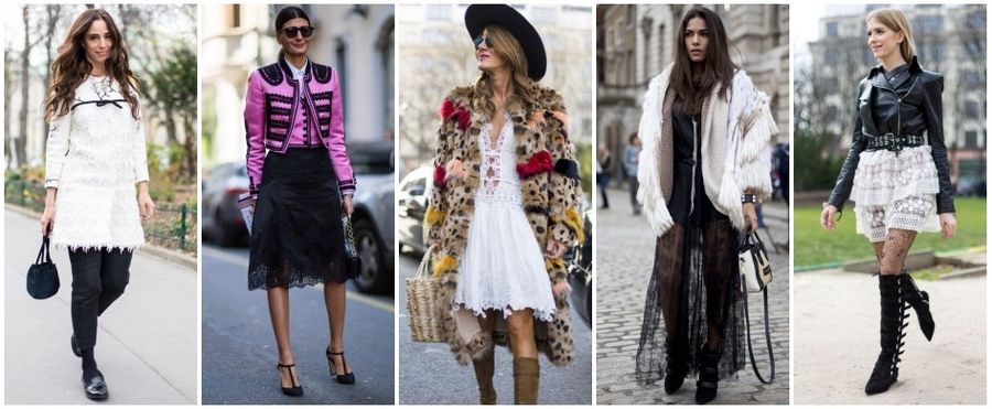 Koronkowa sukienka spódnica streetstyle blogerki maxi mini