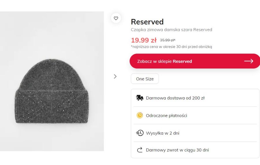 Modne czapki z promocji w Reserved