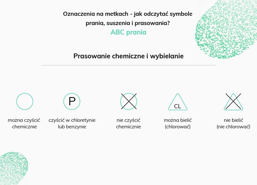 Symbole prania chemicznego