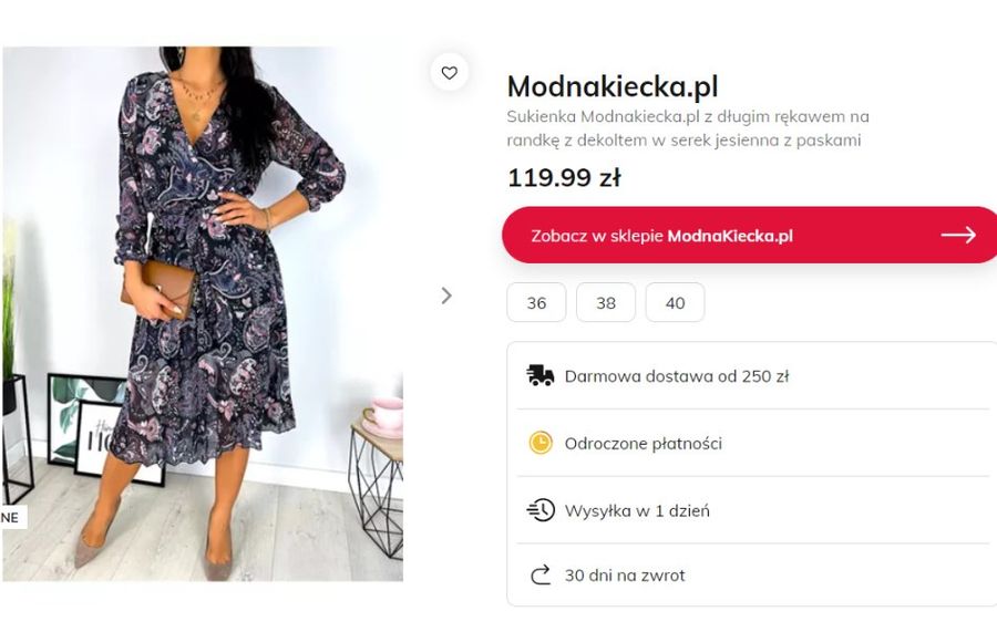 Modna sukienka boho dla 50- i 60-latek