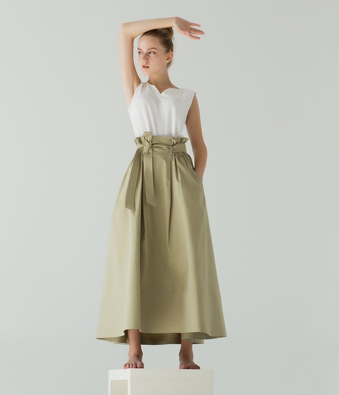 spódnica w kolorze khaki midi