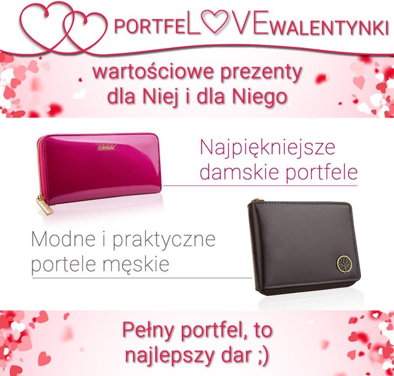 portfele skorzane walentynki