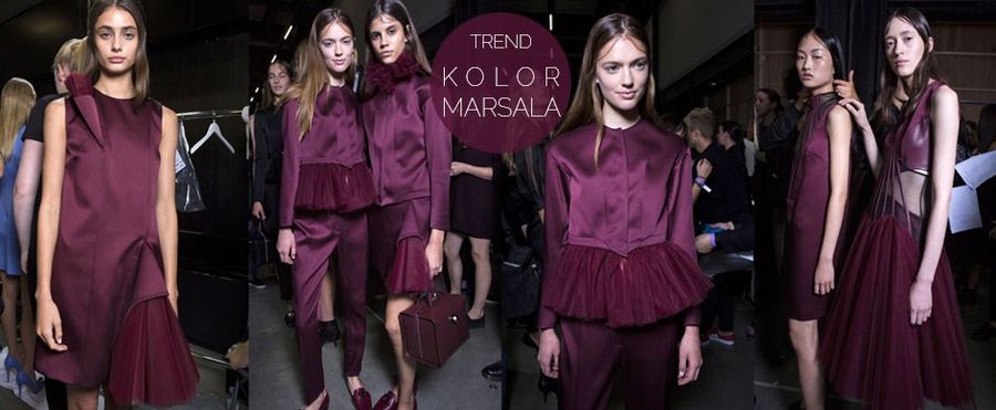 <p>Marsala - to kolor roku 2015 wg firmy Pantone oraz światowych projektantów. Ten niezwykle inspirujący kolor może być interpretowany na wiele sposobów.Ta niesamowita barwa doskonale sprawdzi się w wersji total look. W tym zestawieniu najmocniejszą stroną są różne faktury, które doskonale wydobywają głębię koloru. Monochromatyczne zestawienie</p>