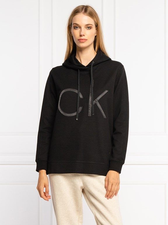 calvin klein unisex bluza czarna bawelniana regular fit