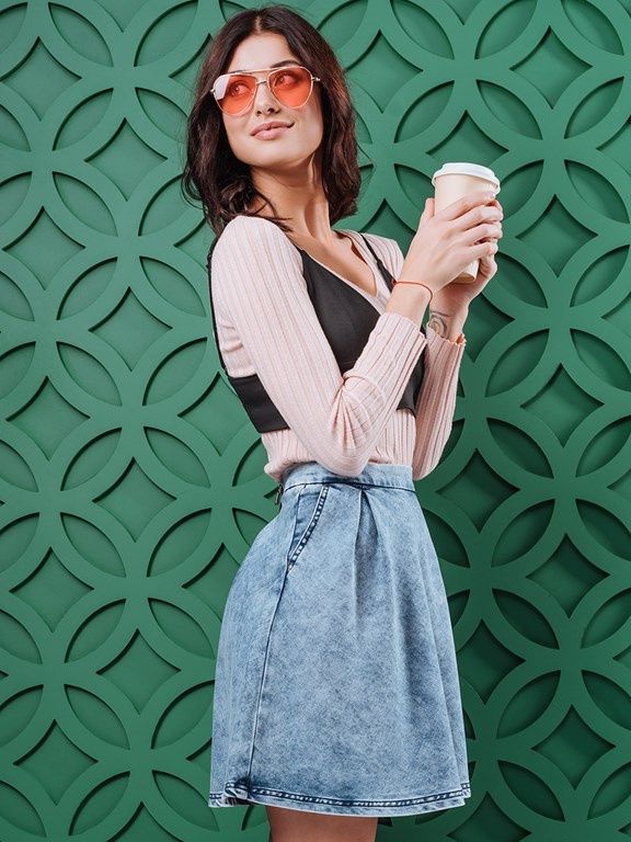 spodnica jeansowa midi niebieska