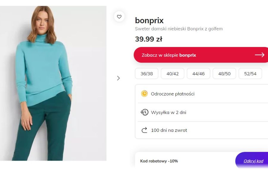 Modne swetry z promocji w Bonprix na motostacja.lol