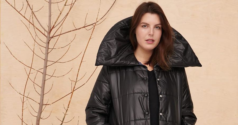 plaszcz plus size pikowany
