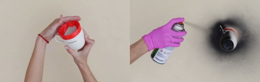 DIY czarny kubek do malowania kredą.