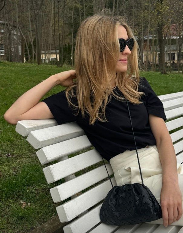 Kasia Tusk z modną torebką