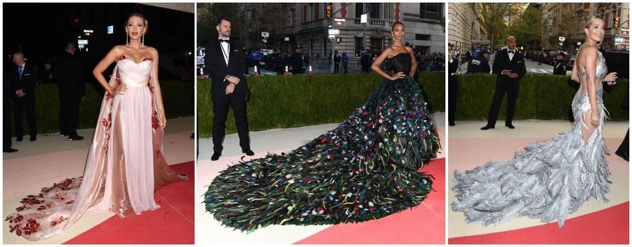 Blake Lively, Zoe Saldana i Rita Ora w imponujących sukniach balowych na ceremonii Met Gala 2016.