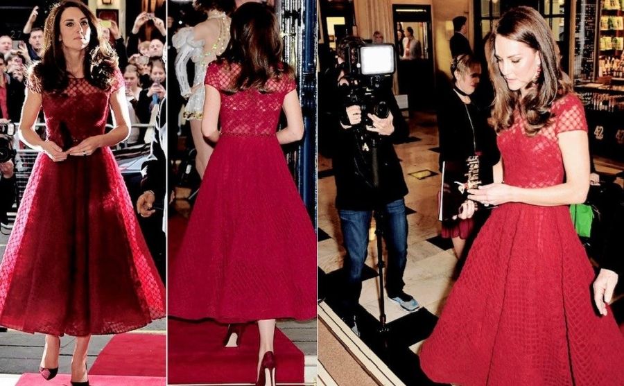 kate middleton w bordowej sukience