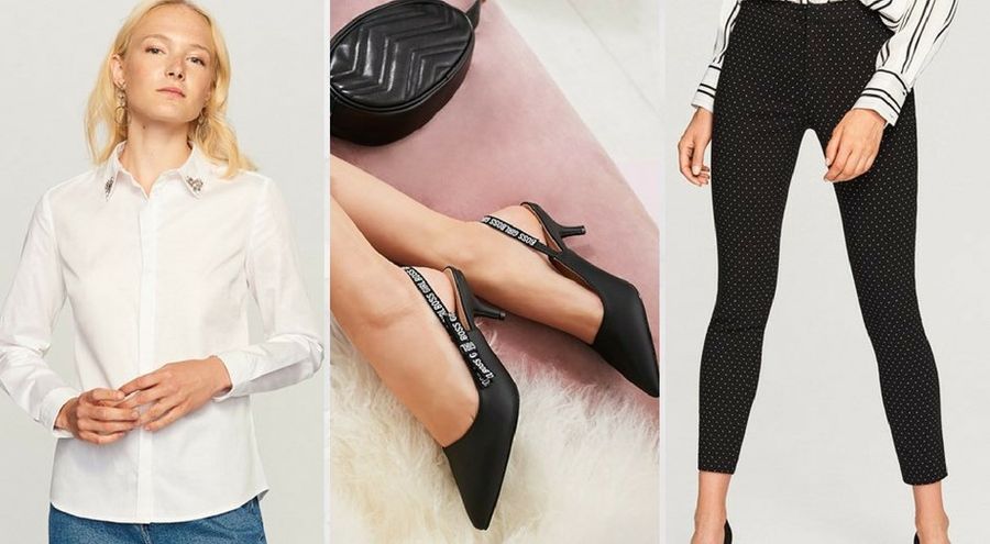 Elegancka stylizacja z koszulą do biura