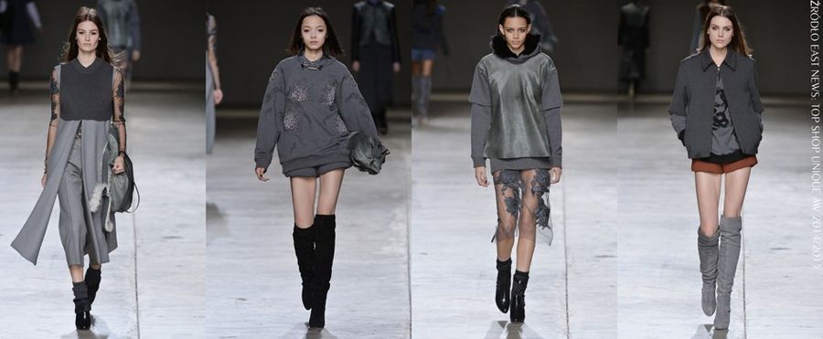 <p>W jesienno-zimowym sezonie czerń zastępujemy różnymi odcieniami szarości. Ten trend najlepiej wygląda w wersji total look. Miksujemy jasne, delikatne szarości z połyskującym srebrem lub intensywnym grafitem. </p>