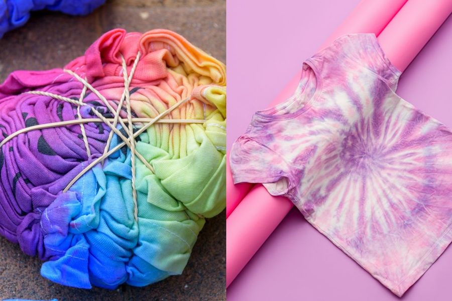 przerabianie bluzki metodą tie dye
