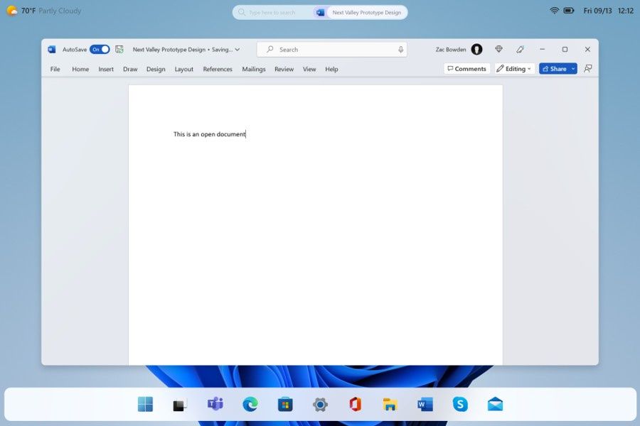 makieta interfejsu Windows